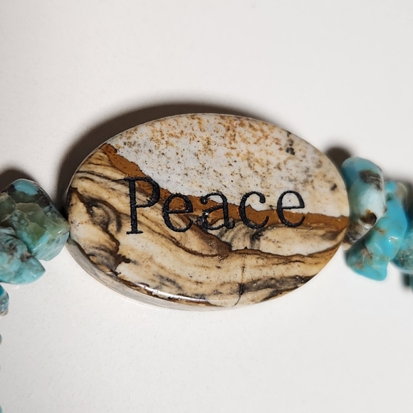 Turquoise Jasper Peace Bracelet - Picture 4 of 6